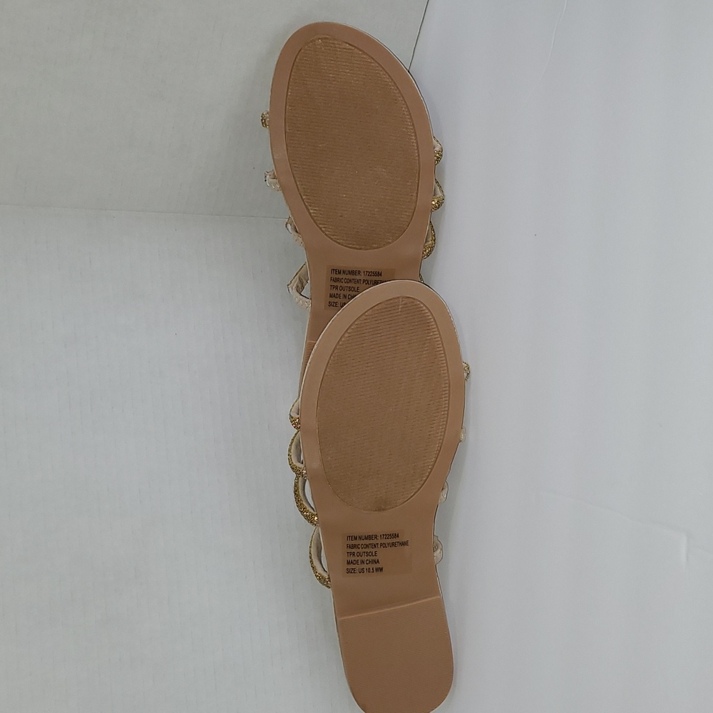 Torrid Rhinestone Twist Gold Sandles Sz 10.5 - Picture 3 of 4